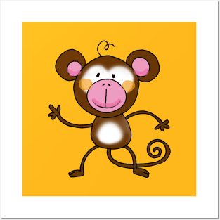 cute monkey Posters and Art